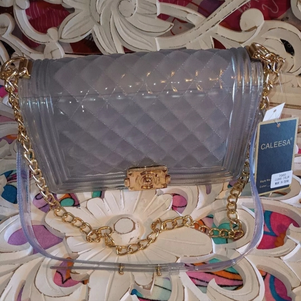 NWT! BEAUTIFUL CLEAR JELLY SHOULDER BAG